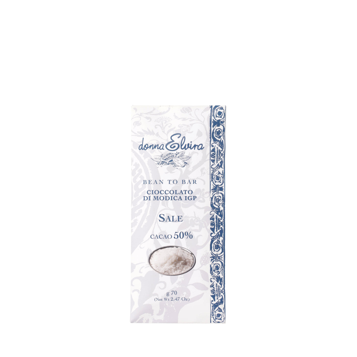 Barre de chocolat de Modica au sel 70g