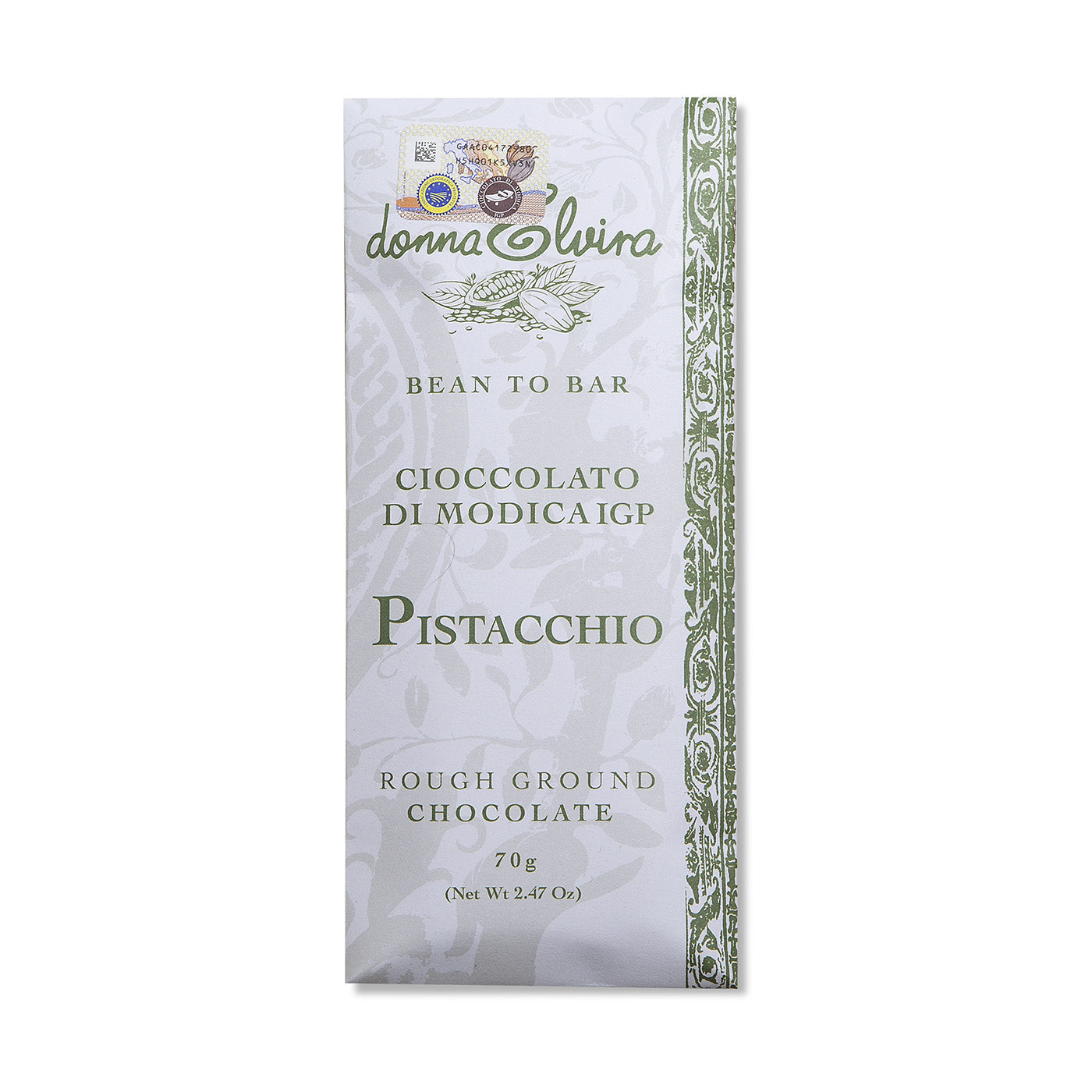 Barre de chocolat pistache 70g