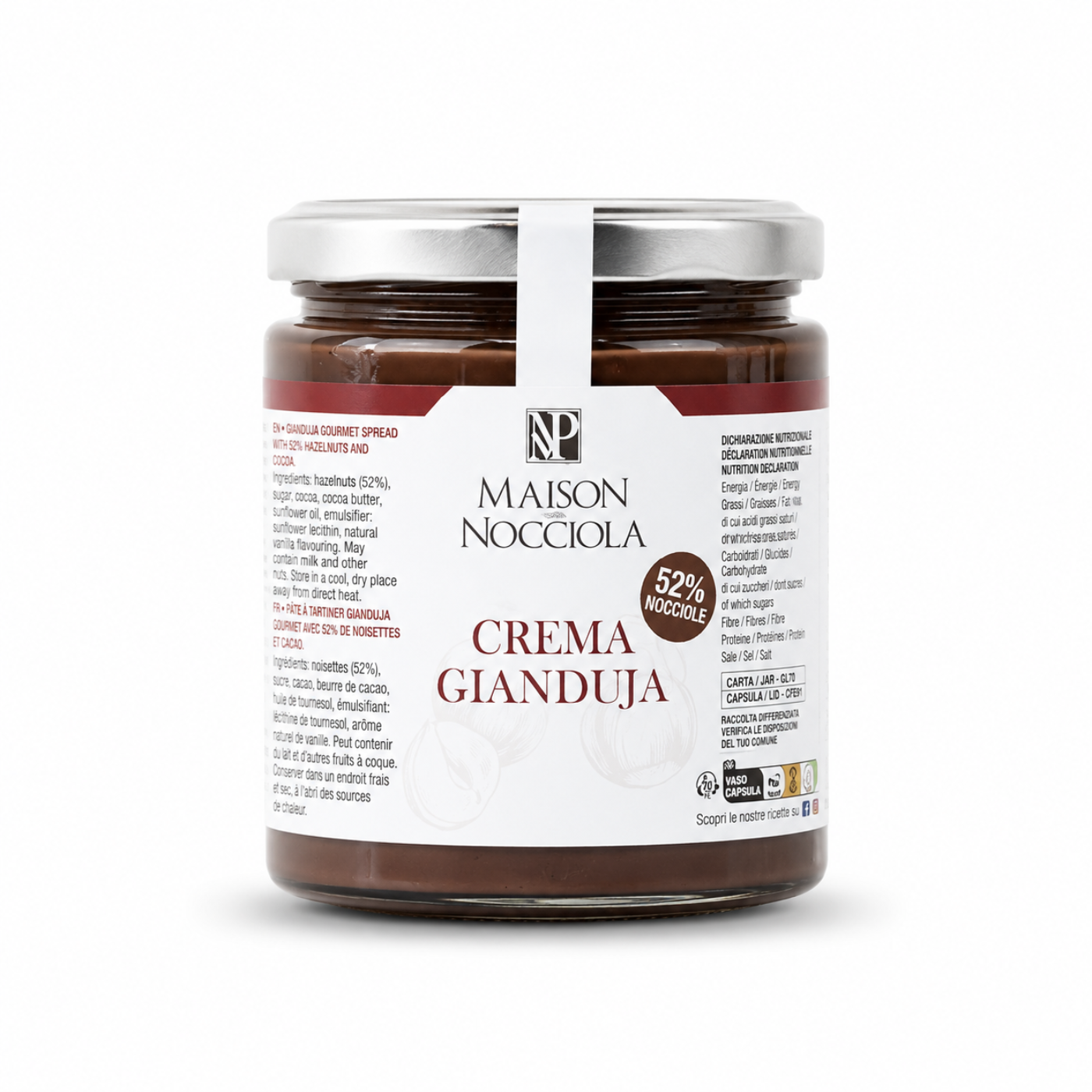 Crème Gianduja sans sucre 210g