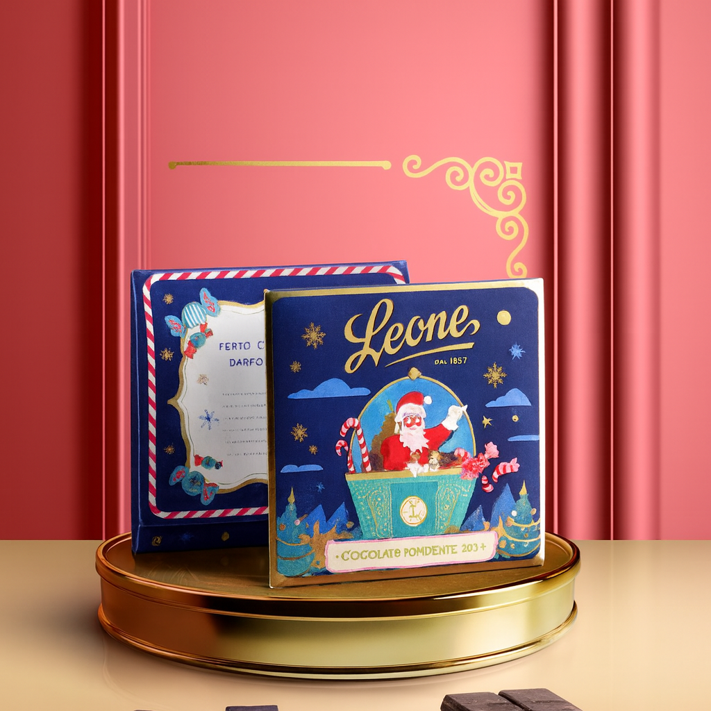 Tablette de chocolat noir avec carte de vœux 70g Leone