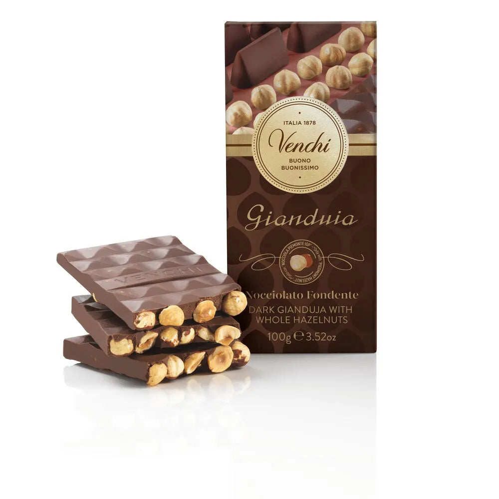 Tablette gianduja noir et noisettes 100g
