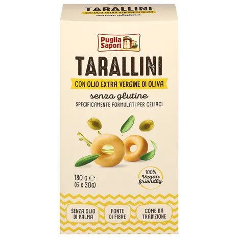 Tarallini sans gluten à l'huile d'olive extra vierge 180g