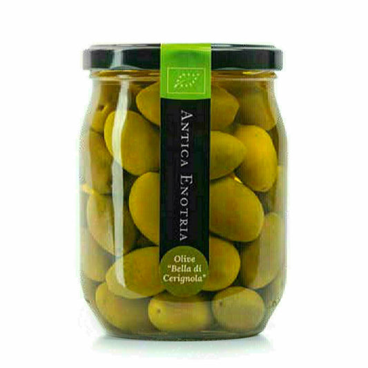 Olives vertes Bella Cerignola en saumure 580g BIO