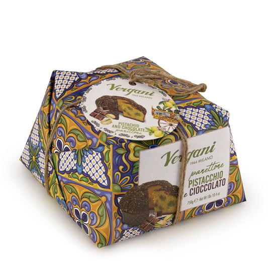 Panettone Pistache et Chocolat Voyage en Sicile Vergani 750g