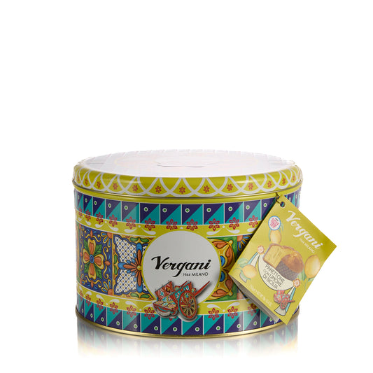 Panettone à la Crème de Citron 750 g Vergani - Boîte en métal Sicily Trip