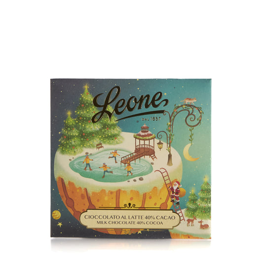 Tablette de chocolat au lait avec carte de vœux 70g Leone