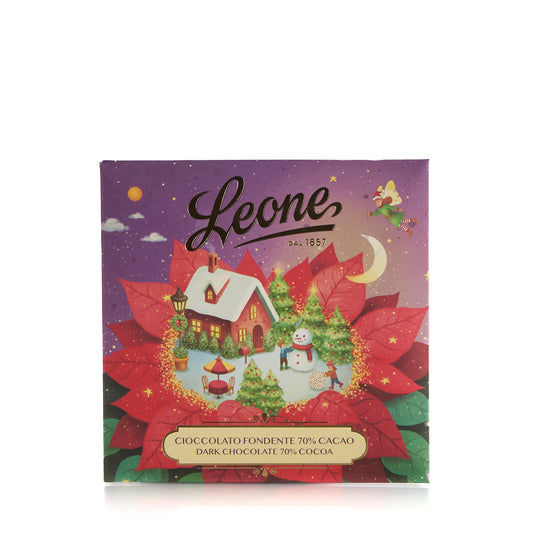 Tablette de chocolat noir avec carte de vœux 70g Leone