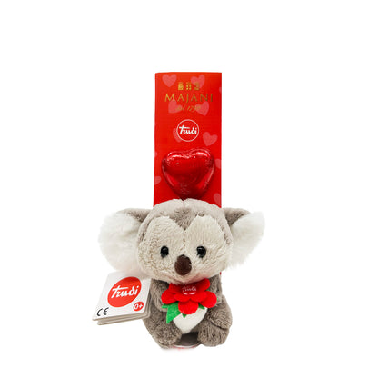Peluche Koala Trudi avec cœur en chocolat au lait extra Marajani 15 g
