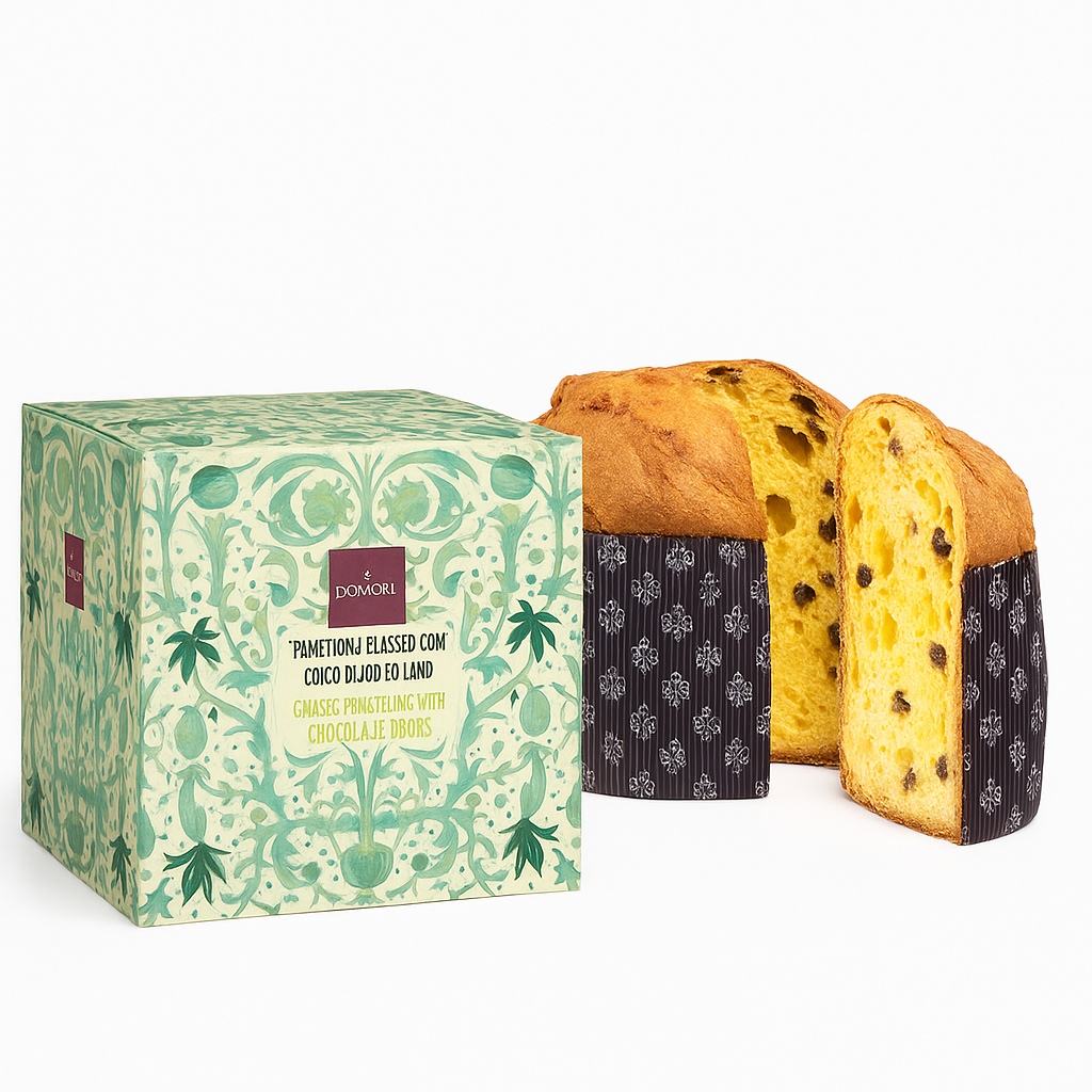 Panettone aux Pépites de Chocolat en Boîte Métallique 1kg Domori