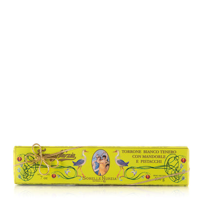 Nougat Blanc Tendre Amandes et Pistaches 200 g Sorelle Nurzia