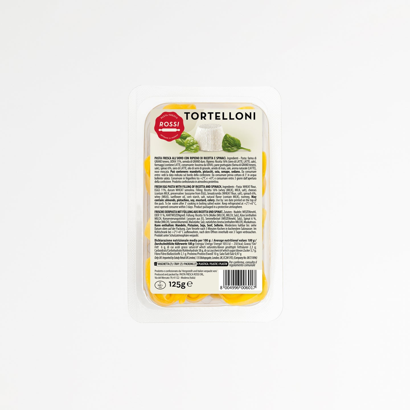 Tortelloni frais Ricotta & Épinards 125 g