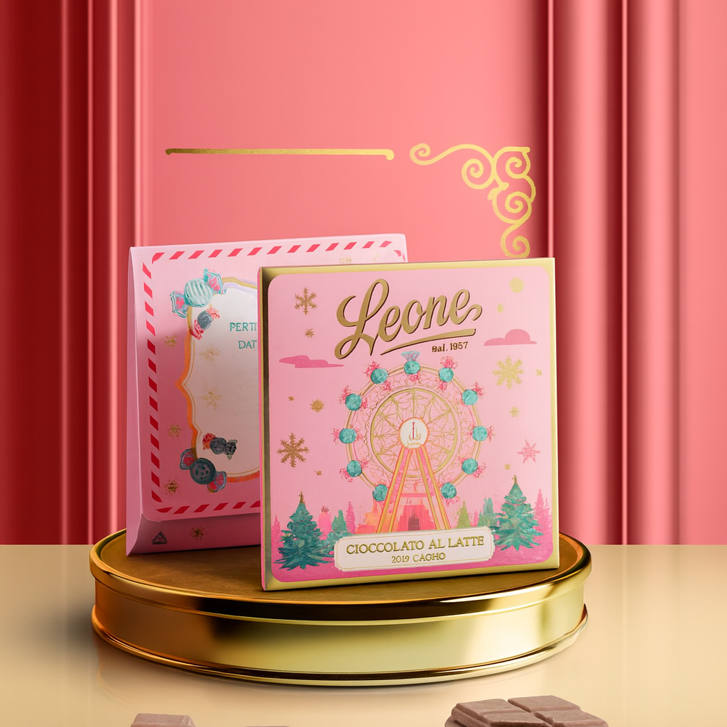 Tablette de chocolat au lait avec carte de vœux 70g Leone