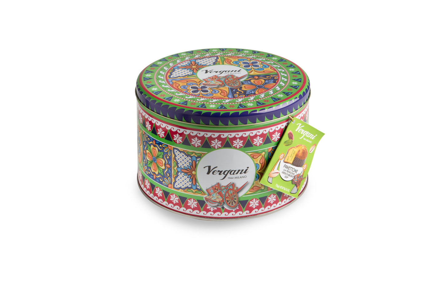 Panettone au Pistache de Bronte 750g Vergani - Boîte métal Sicily Trip