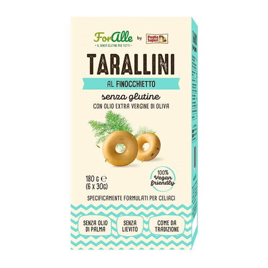 Tarallini sans gluten au graines de fenouil 180g